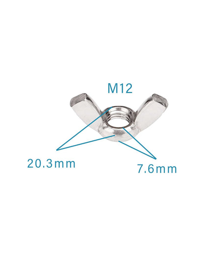 M12-1.75 Wing Nuts - IMScrews 304 Stainless Steel Wing Nuts - Durable Hardware for Home Maintenance and Professional Engineering Pack of 2 - image 3