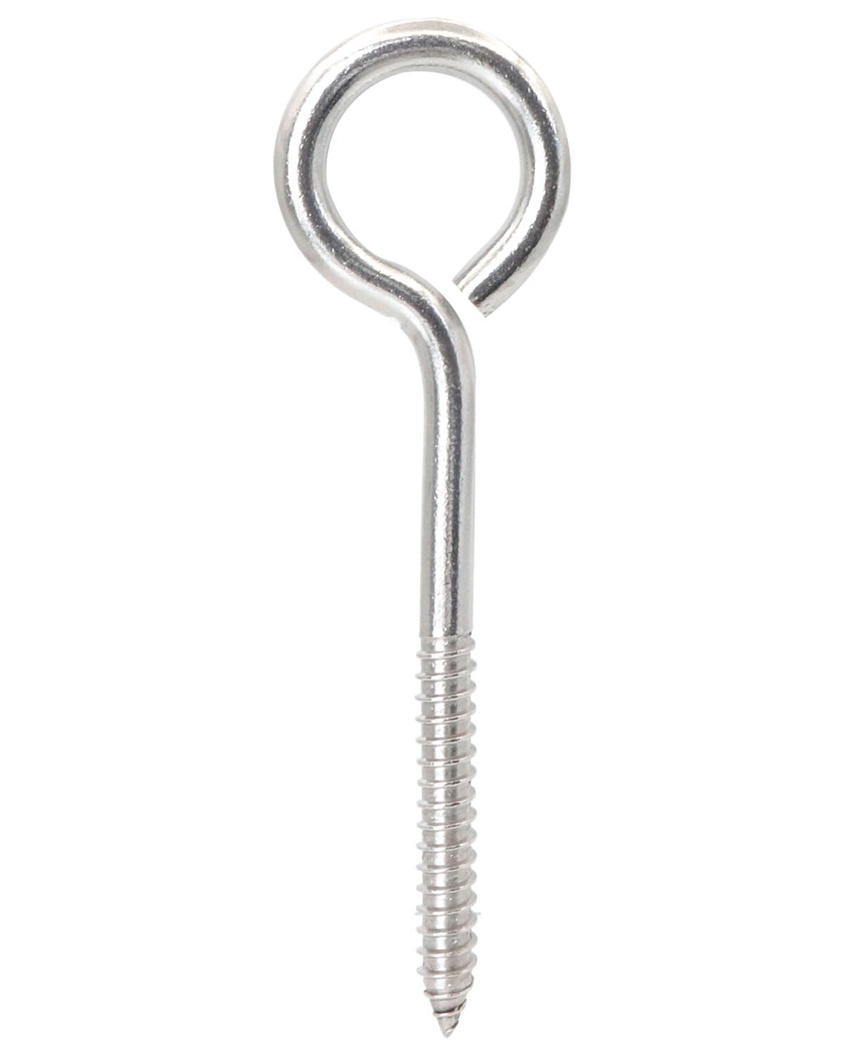 IMSCREWS 2 Pcs Screw Eyes, 6 Inch 304 Stainless Steel Heavy Duty Eye Bolts, Self Tapping Hooks for Securing Wood, Cables, Hammock Stands, Hanging Plants, Indoor & Outdoor Use