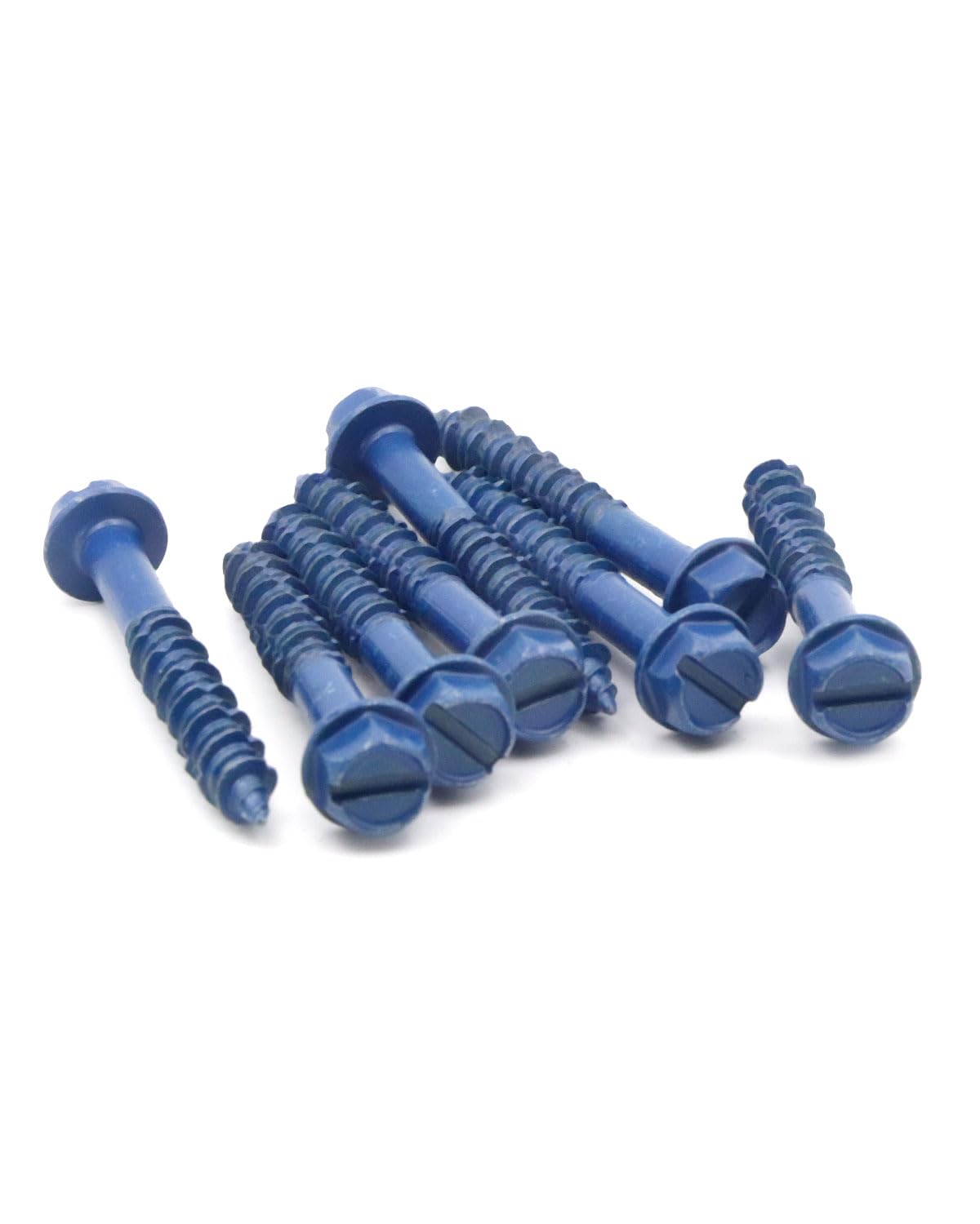 IMScrews 1/4" x 1-3/4" Masonry Anchor Screws, Heavy Duty Hex Slotted Concrete Bolts, Blue Corrosion Resistant, 25 Pack - image 6