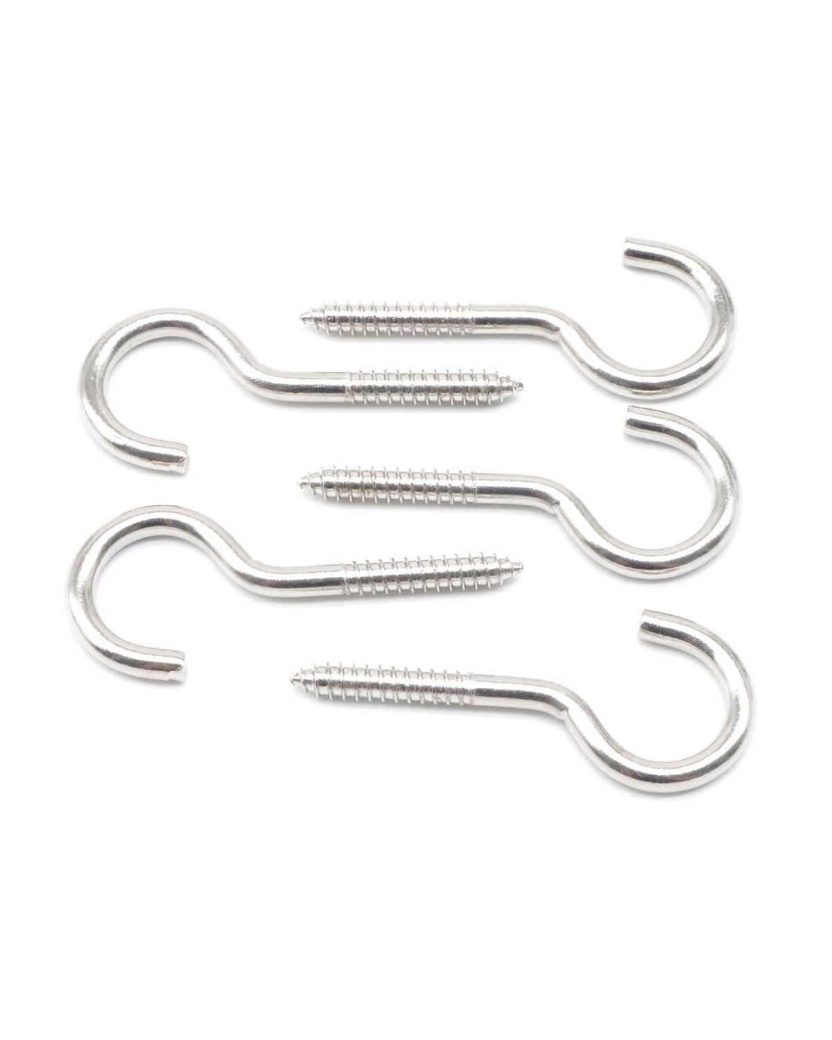 IMSCREWS 20-Pack 1-1/2 Inch 304 Stainless Steel Screw-in Hooks, 3.3 x 18.6 x 40mm Open Eye Hooks with 15mm Thread, Heavy Duty Ceiling Hangers for String Lights, Plants, Outdoor & Indoor Use - image 5