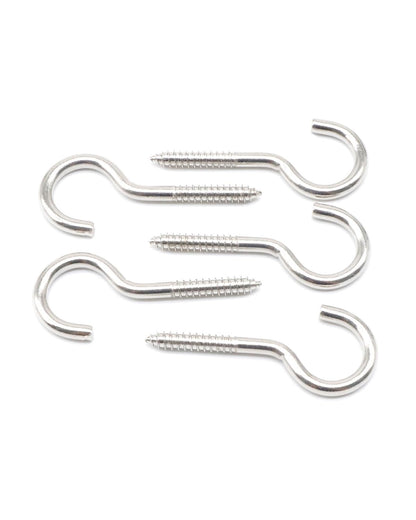 IMSCREWS 100-Pack 1-1/2 Inch 304 Stainless Steel Screw-In Hooks - Eye Bolts for Ceiling, Open Loop Hangers - image 5