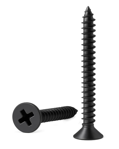 IMSCREWS #10 x 1-1/4" Self-Tapping,304 Stainless Steel Black Flat Head Phillips Wood Screws,Pack of 50 ¡ª Anti-Rust, Sharp Point, Black Coated Finish for Wood, Metal & Plastic