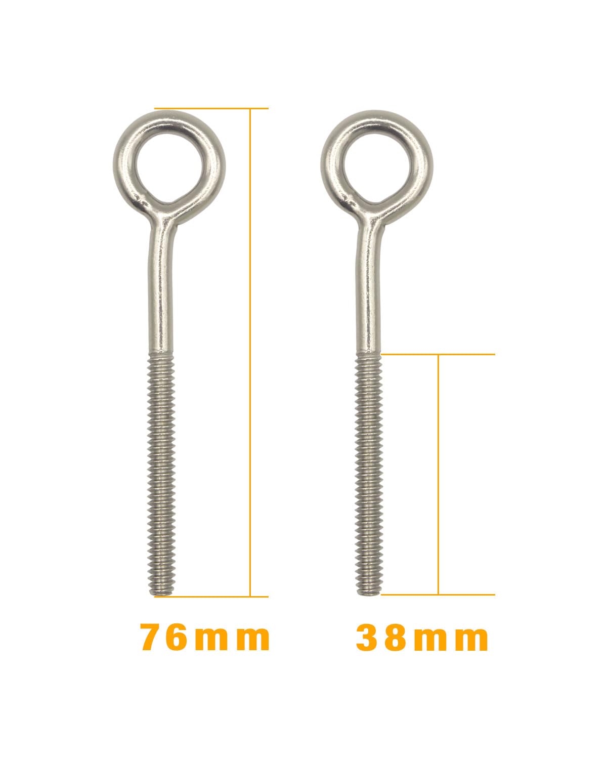 IMSCREWS Eye Bolts - 304 Stainless Steel #10-24 x 3-Inch Eyebolts 10 Pcs - image 2