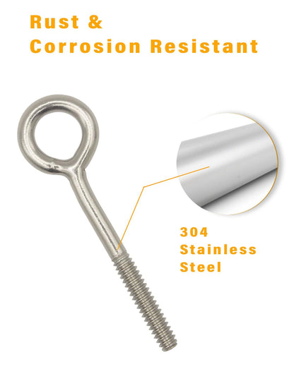 304 Stainless Steel Eye Bolts #10-24, 4.0x18x65mm, Pack of 10 ¨C Heavy Duty, Rust-Resistant, for Industrial, Marine, and Outdoor Applications by IMSCREWS - image 4