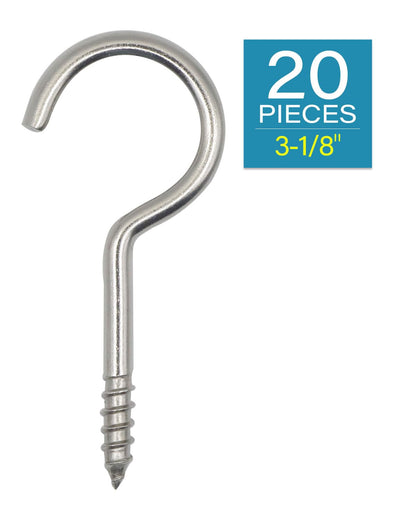 IMSCREWS 3-1/8" Screws in Hooks - 304 Stainless Steel Screw Eyes (20-Pack) for Hammock Stands, Indoor Ceilings, and Outdoor Use - image 2