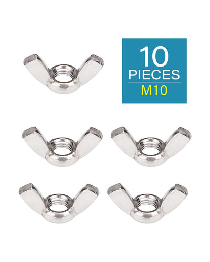 M10-1.5 Wing Nuts - IMScrews 304 Stainless Steel Wing Nuts - Durable Hardware for Home Maintenance and Professional Engineering Pack of 10 - image 2