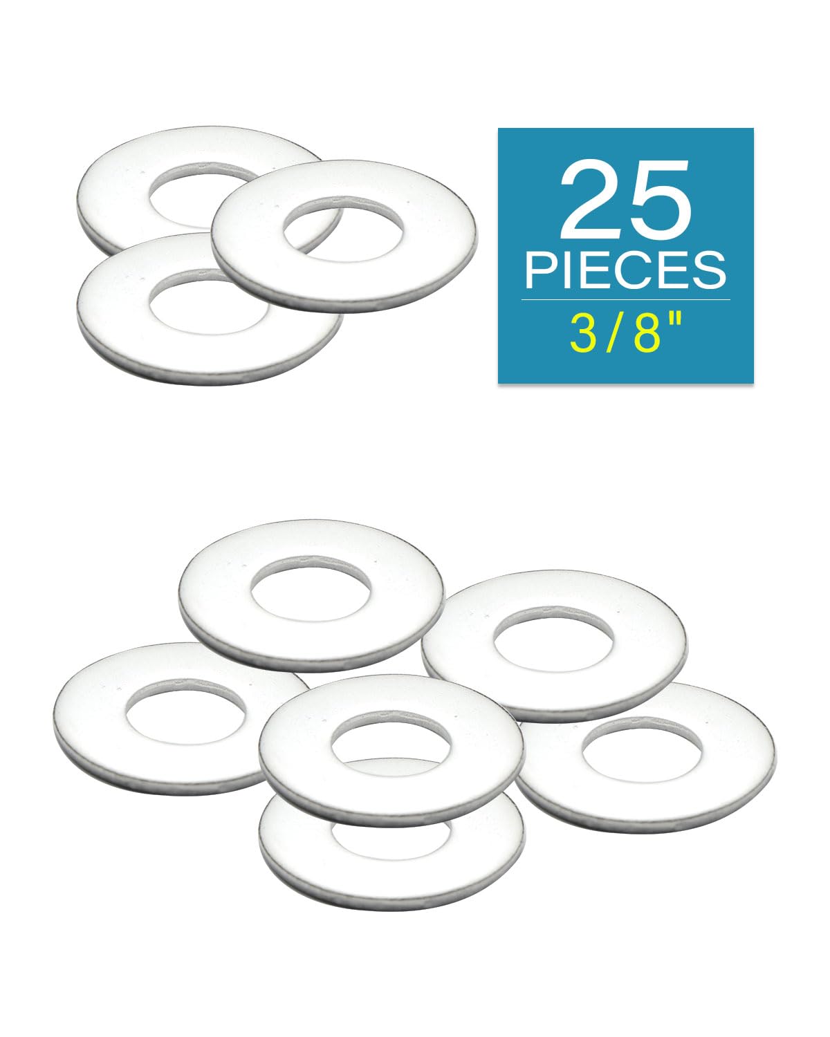 IMScrews 3/8" USS Large Flat Washers 304 Stainless Steel Washers (Pack of 25) - Durable, Rust-Resistant, Heavy Duty, Essential Hardware for Construction and DIY Projects - image 2