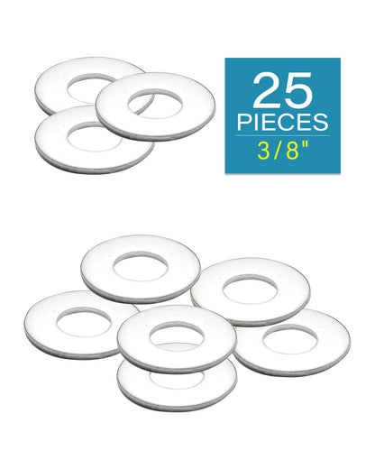 IMScrews 3/8" USS Large Flat Washers 304 Stainless Steel Washers (Pack of 25) - Durable, Rust-Resistant, Heavy Duty, Essential Hardware for Construction and DIY Projects - image 2