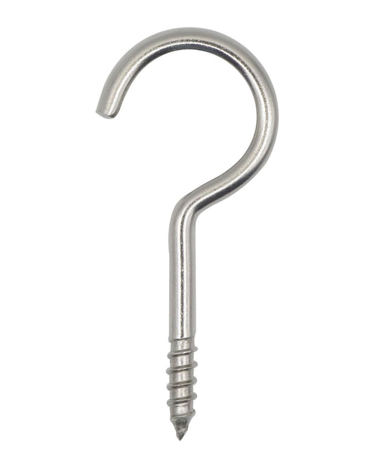 IMSCREWS 3-1/8" Screws in Hooks - 304 Stainless Steel Screw Eyes (5-Pack) for Hammock Stands, Indoor Ceilings, and Outdoor Use