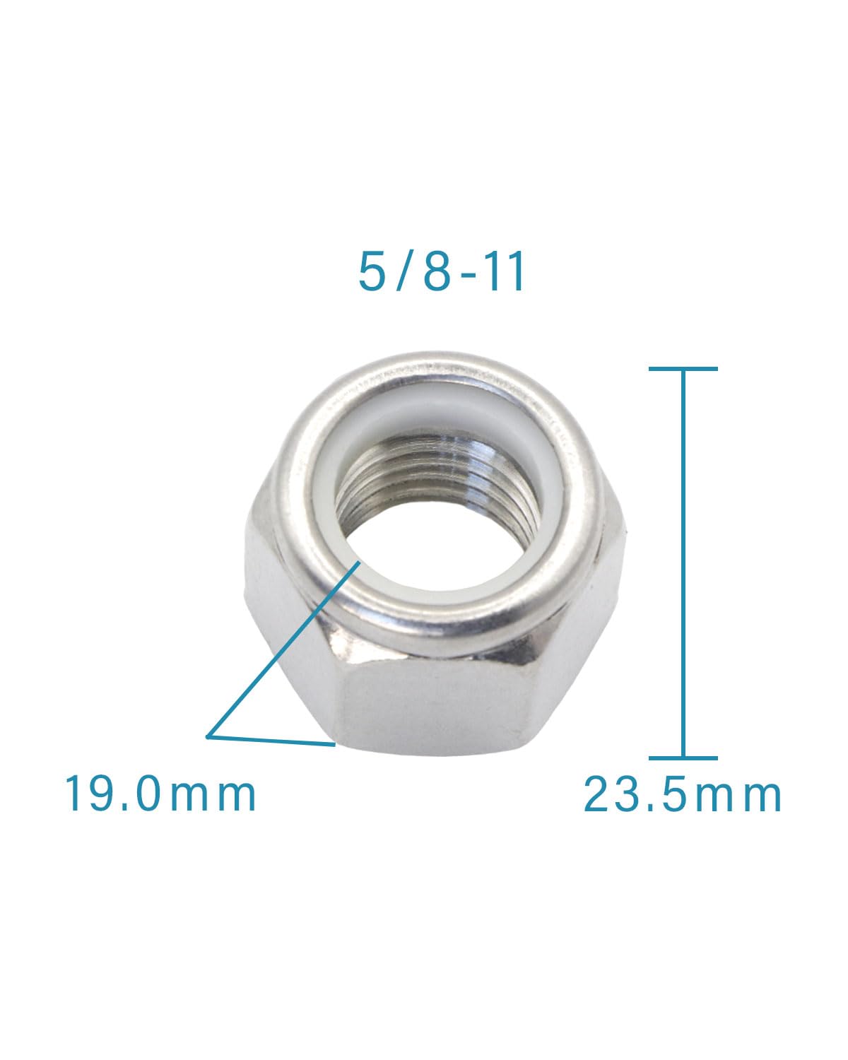 5/8-11 Locknuts - IMScrews 304 Stainless Steel Hardware Locknuts - Durable and Rust-Resistant Fasteners for Home Repairs and Professional Projects Pack of 10 - image 3