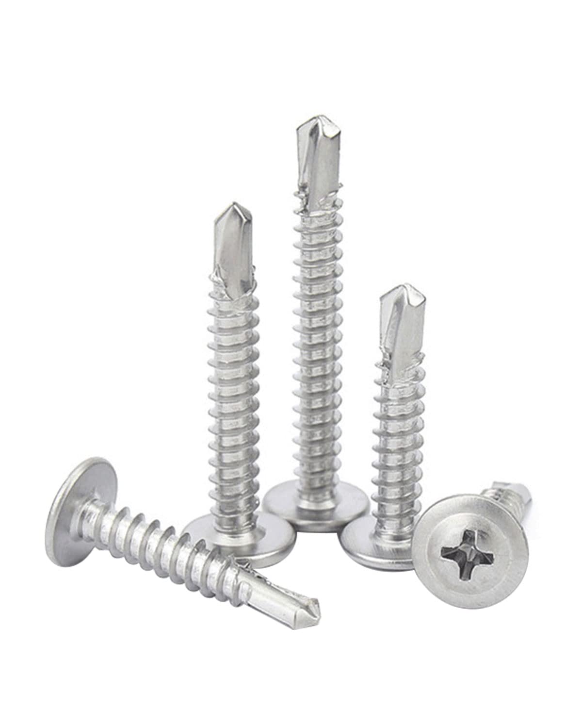 IMScrews Truss Washer Head Self Tapping Screws, 410 Stainless Steel #10 x 1-1/2" Sheet Metal Screws, Pack of 50