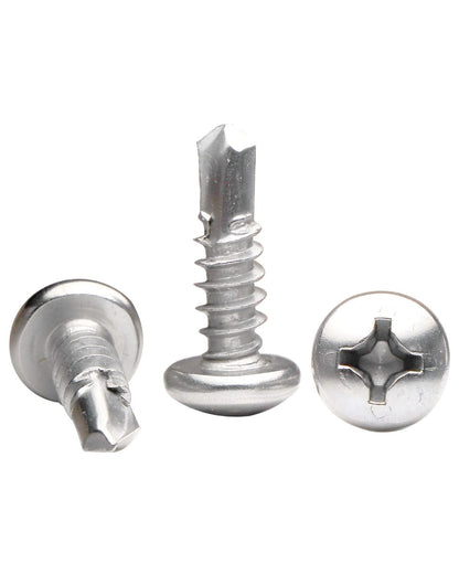 IMScrews #12 x 3/4" Self Tapping Pan Phillips Head Screws, 410 Stainless Steel, Pack of 100