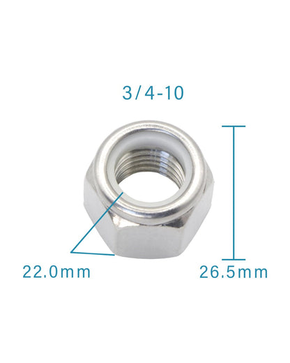 3/4-10 Locknuts - IMScrews 304 Stainless Steel Hardware Locknuts - Durable and Rust-Resistant Fasteners for Home Repairs and Professional Projects Pack of 2 - image 3
