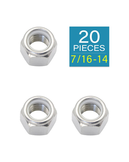 7/16-14 Locknuts - IMScrews 304 Stainless Steel Hardware Locknuts - Durable and Rust-Resistant Fasteners for Home Repairs and Professional Projects Pack of 20 - image 2