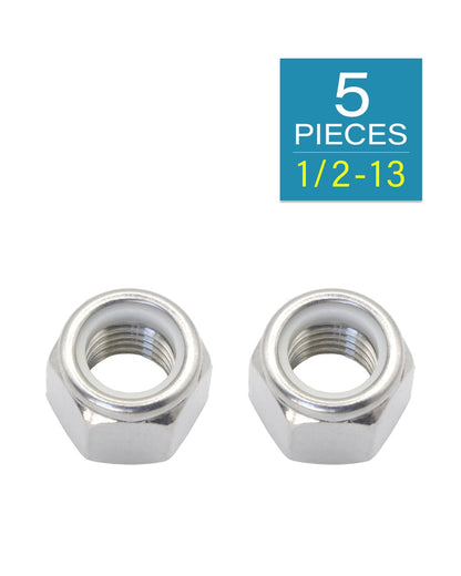 1/2-13 Locknuts - IMScrews 304 Stainless Steel Hardware Locknuts - Durable and Rust-Resistant Fasteners for Home Repairs and Professional Projects Pack of 5 - image 2