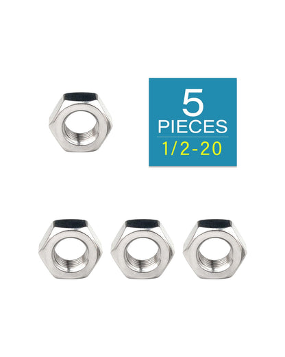 1/2-20 Hex Nuts - IMScrews 304 Stainless Steel Hex Nuts - Corrosion-Resistant Fasteners for Diverse Projects Pack of 5 - image 2