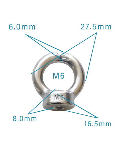 IMSCREWS M6-1.0 Eye Nuts 304 Stainless Steel Polished Female Threaded Ring Shape Nut for Home Repairs and Hanging Projects 4 Pack - image 3