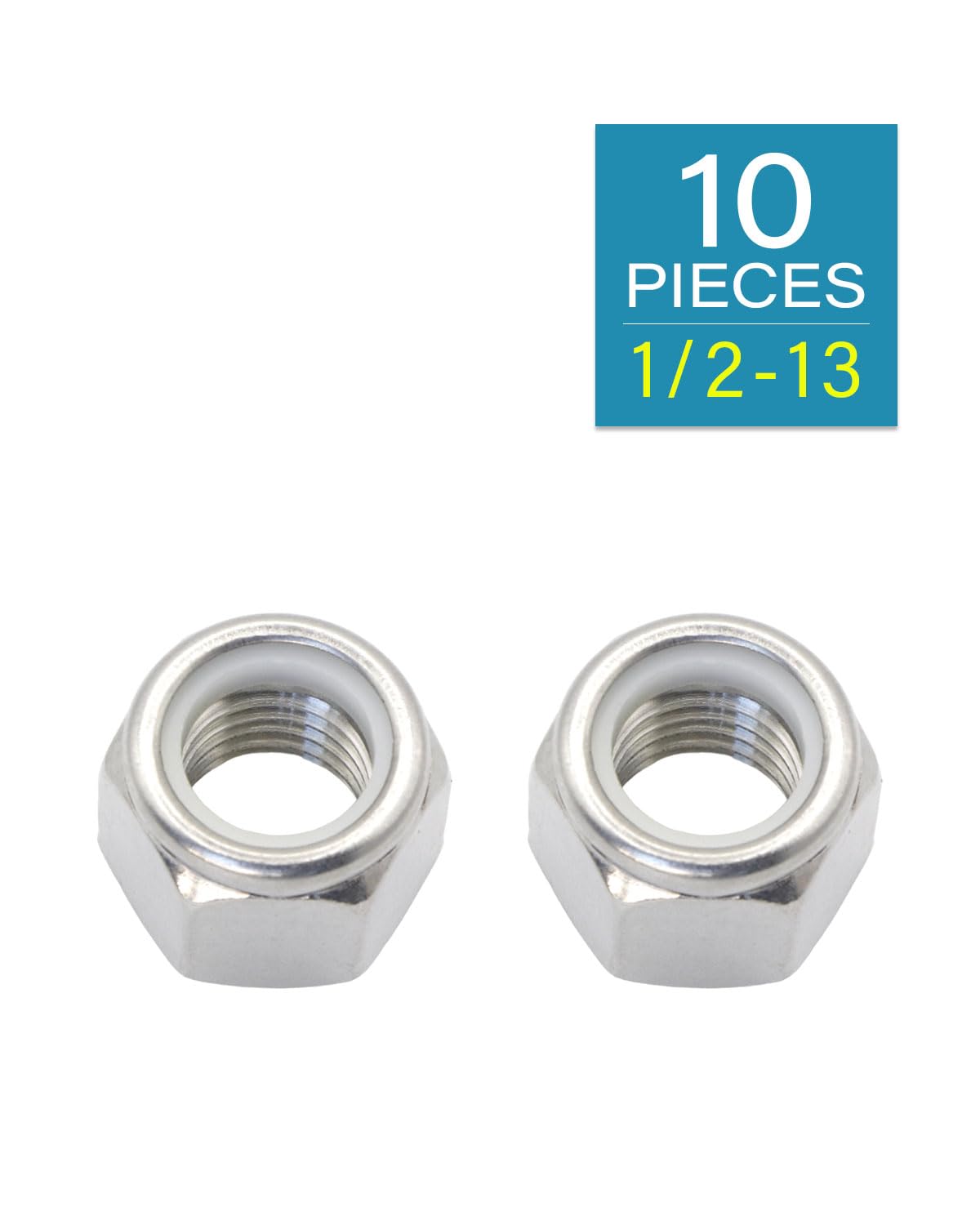 1/2-13 Locknuts - IMScrews 304 Stainless Steel Hardware Locknuts - Durable and Rust-Resistant Fasteners for Home Repairs and Professional Projects Pack of 10 - image 2