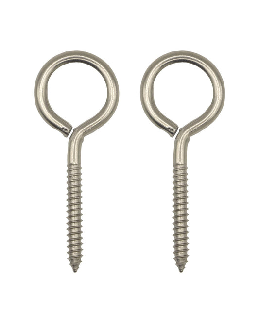 IMSCREWS 5-Pack 2.7-Inch Heavy-Duty Screw Eyes - Self-Tapping Eye Hooks for Wood, Cables, and Wire, Ideal for Indoor & Outdoor Use