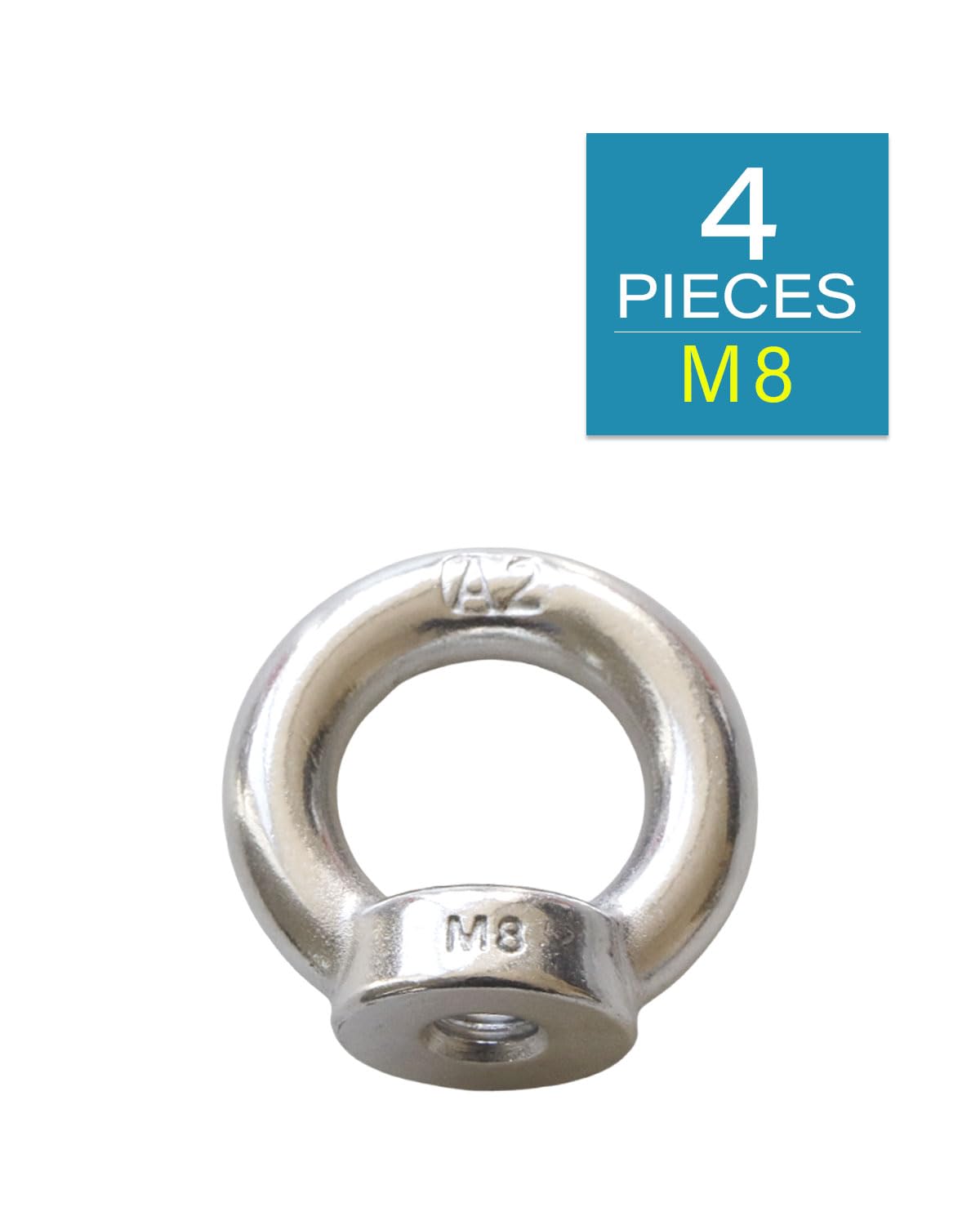 M8-1.25 Eye Nuts - IMScrews 304 Stainless Steel Eye Nuts - Resilient Hardware for Home Repairs and Professional Projects Pack of 4 - image 2