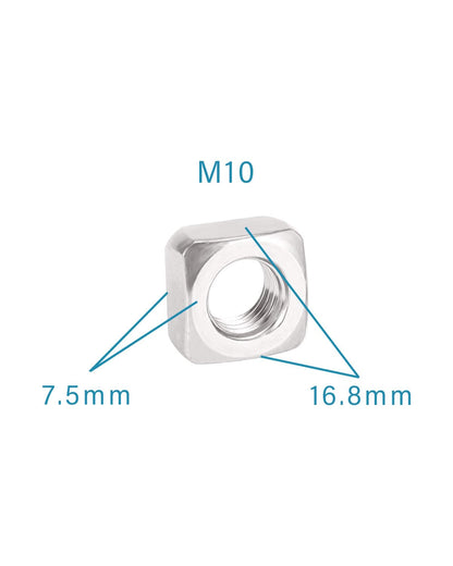 M10-1.5 Square Nuts - IMScrews 304 Stainless Steel Square Nuts - Durable Fasteners for Home Repairs and Professional Engineering Pack of 5 - image 3