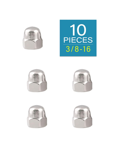 3/8-16 Acorn Nuts - IMScrews 304 Stainless Steel Acorn Nuts - Durable, Rust-Resistant Fasteners for Various Applications Pack of 10 - image 2