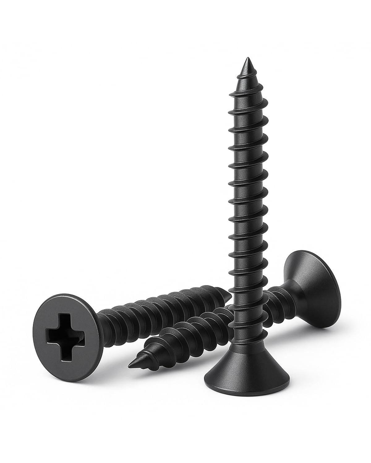 IMSCREWS #6 x 1-1/2" Self-Tapping,304 Stainless Steel Black Flat Head Phillips Wood Screws,Pack of 50 ¡ª Anti-Rust, Sharp Point, Black Coated Finish for Wood, Metal & Plastic