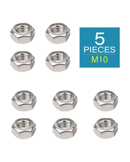 M10-1.5 Hex Nuts - IMScrews 304 Stainless Steel Hex Nuts - Durable, Rust-Resistant Fasteners for Home Repair and Professional Projects Pack of 5 - image 2