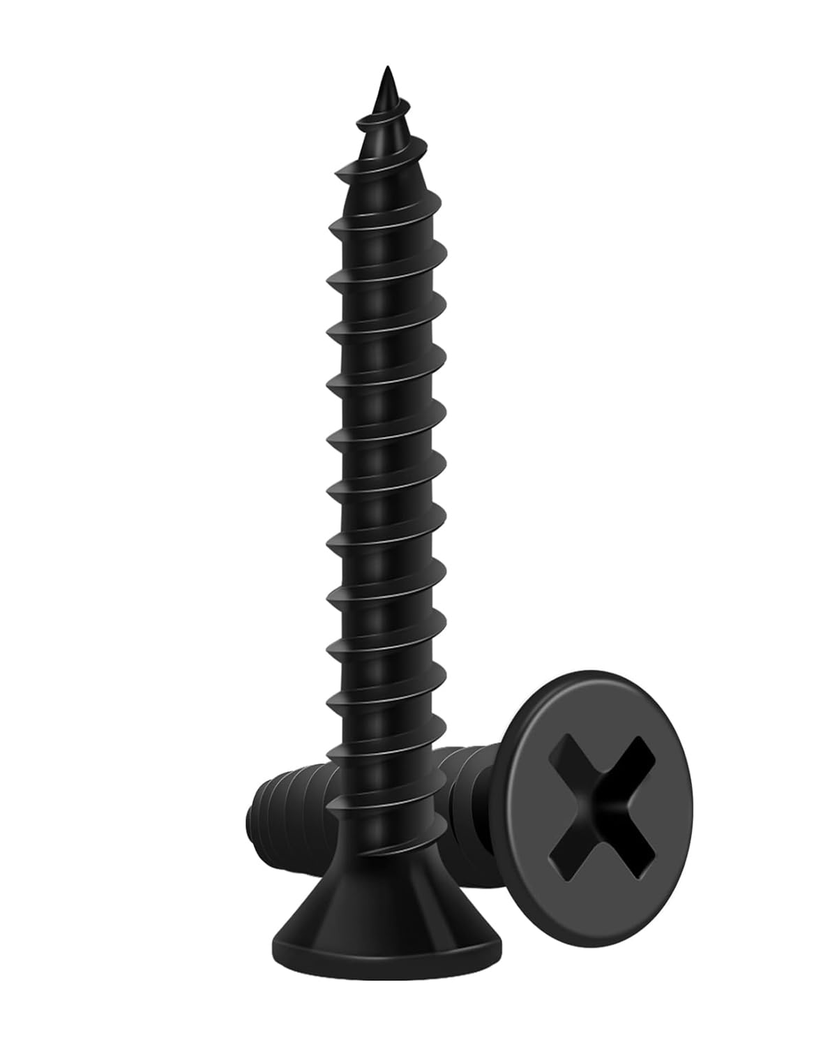 IMSCREWS #6 x 1" Black Wood Screws (50 Pack), 304 Stainless Steel Flat Head Phillips, All-Purpose Self Tapping Fasteners for Door Latches, Strike Plates & Wall Anchors ¡ª Matte Black