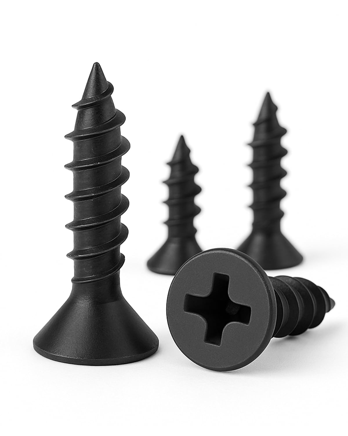 IMSCREWS #10 x 1/2" Black 304 Stainless Steel Wood Screws, 25 PK, Self Tapping Flat Head Phillips Screws for Hinges & Cabinets, Rust Proof Natural Black Finish - image 2