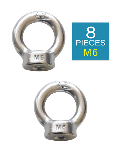M6-1.0 Eye Nuts - IMScrews 304 Stainless Steel Eye Nuts - Resilient Hardware for Home Repairs and Professional Projects Pack of 8 - image 2