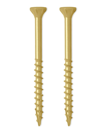 IMSCREWS #10 x 3 Inch Deck Screws 25 Pcs, Tan Coated Exterior Wood Screws for Pressure Treated Lumber, 1000-Hour Salt Spray Tested, Star Drive Flat Head with Nibs, Type 17 Point Self-Tapping
