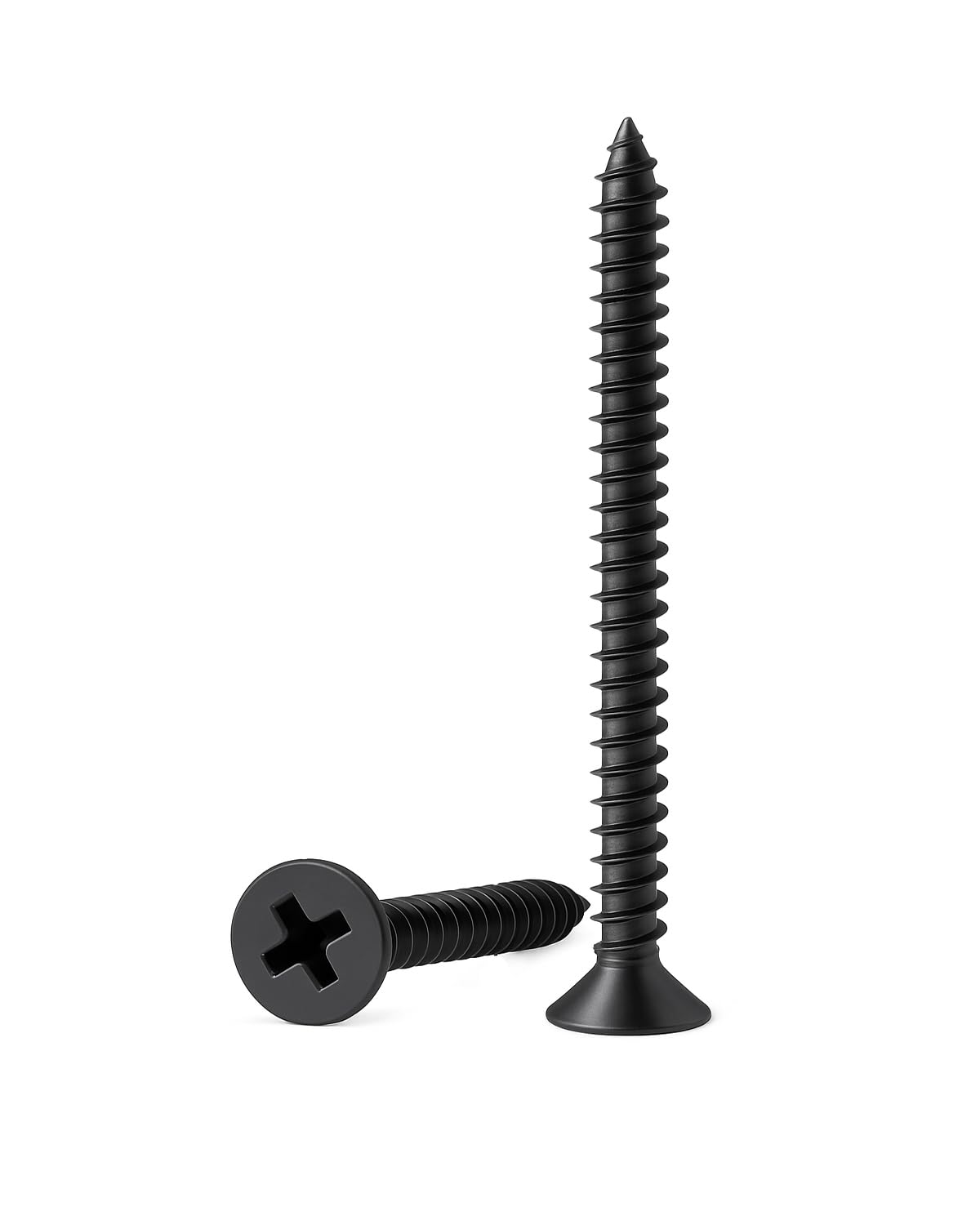 IMSCREWS #8 x 1-3/4" Black 304 Stainless Steel Wood Screws, 25 PK, Self Tapping Flat Head Phillips Screws, Anti-Rust Natural Black Finish for Hinge & DIY