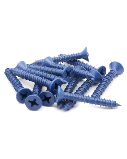 IMScrews 1/4" x 2-1/4" Blue Flat Head Concrete Screws for Anchoring in Concrete, High-Low Thread, Pack of 50 - image 5
