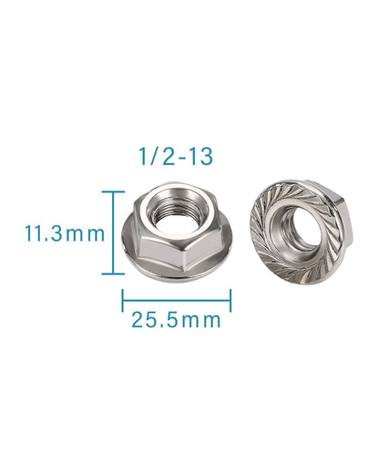 1/2-13 Flange Nuts - IMScrews 304 Stainless Steel Flange Nuts - Resilient Fasteners for Home Maintenance and Professional Projects Pack of 10 - image 3