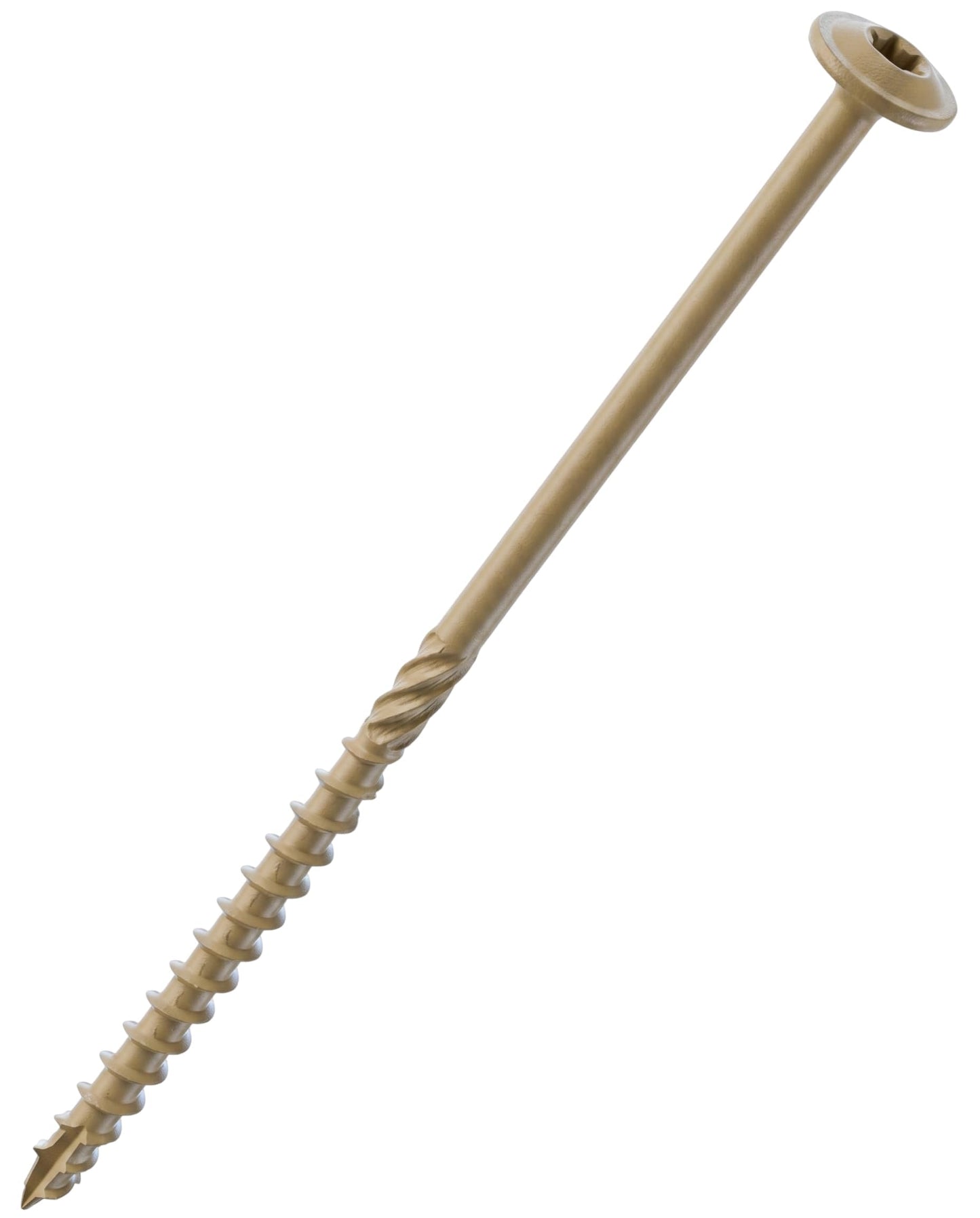 IMSCREWS #14 x 6 Inch Tan Wood Deck Screws 25 PCS - T30 Star Drive Structural Timber Screws with Large Washer Head - Epoxy Coated Exterior Fasteners for Log Homes and Landscaping