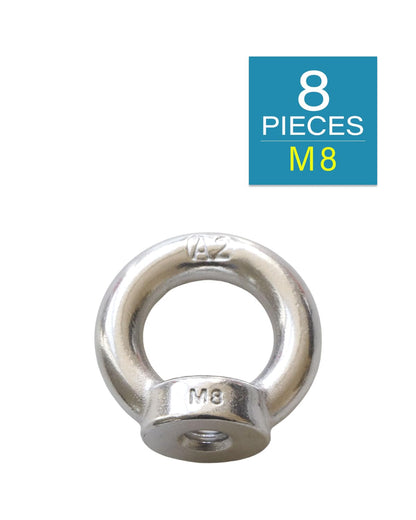 M8-1.25 Eye Nuts - IMScrews 304 Stainless Steel Eye Nuts - Resilient Hardware for Home Repairs and Professional Projects Pack of 8 - image 2