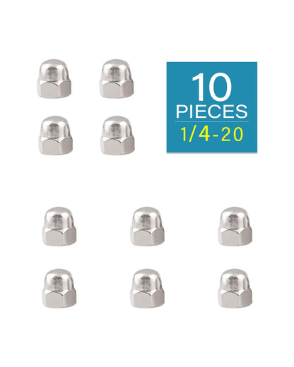 1/4-20 Acorn Nuts - IMScrews 304 Stainless Steel Acorn Nuts - Durable, Rust-Resistant Fasteners for Various Applications Pack of 10 - image 2