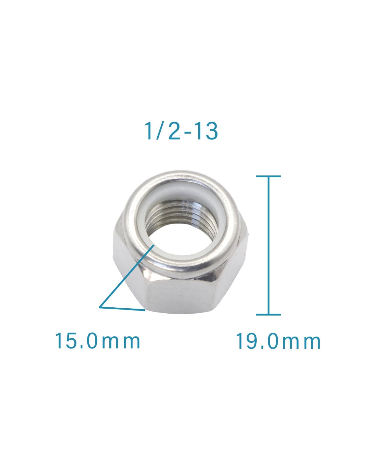 1/2-13 Locknuts - IMScrews 304 Stainless Steel Hardware Locknuts - Durable and Rust-Resistant Fasteners for Home Repairs and Professional Projects Pack of 10 - image 3