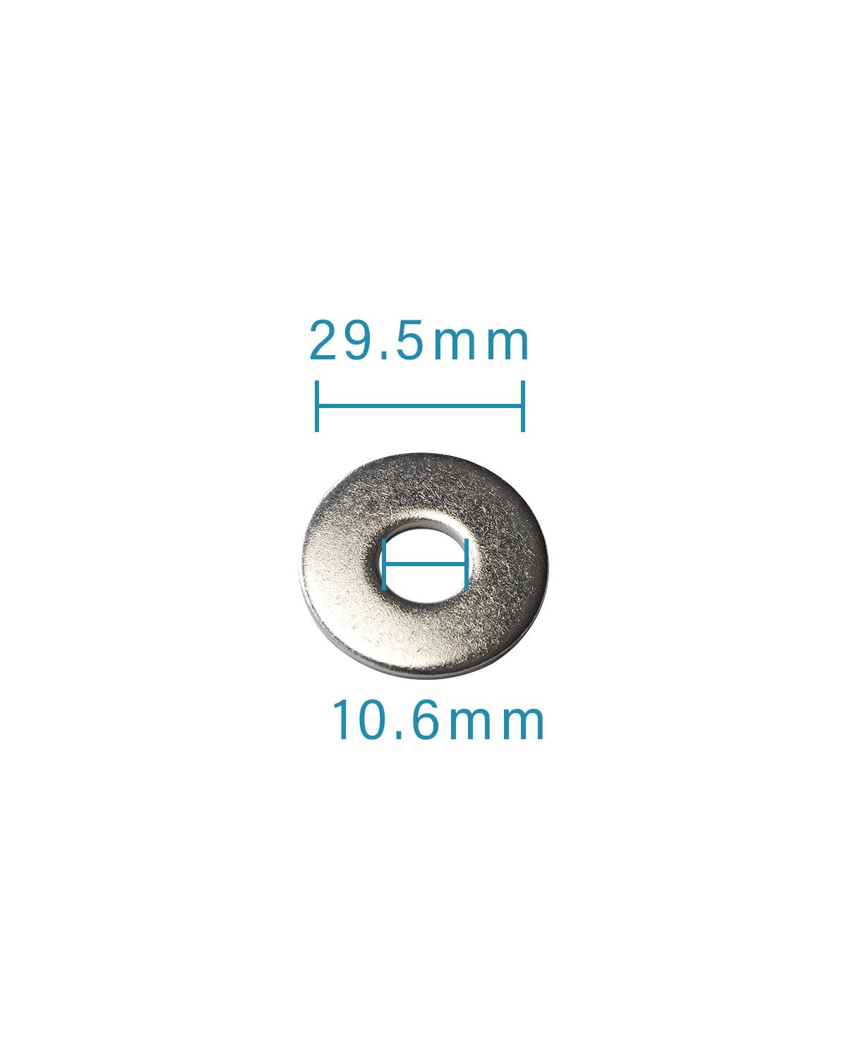 IMScrews M10 Large Flat Washers - 10.6mm Inner Diameter, 29.5mm Outer Diameter, 2.3mm Thickness - 304 Stainless Steel Washers (Pack of 10) - Durable Hardware for Various Applications - image 3