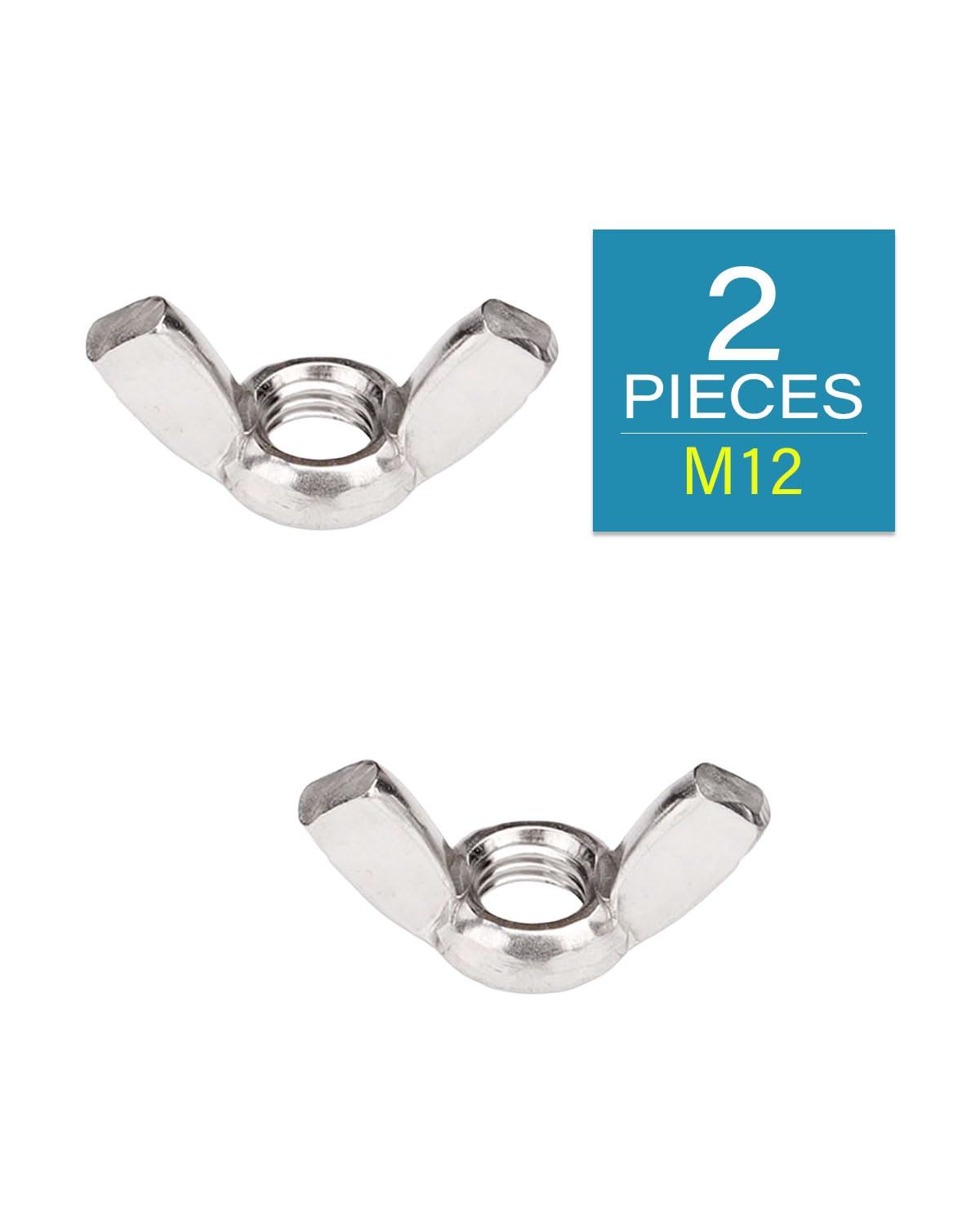 M12-1.75 Wing Nuts - IMScrews 304 Stainless Steel Wing Nuts - Durable Hardware for Home Maintenance and Professional Engineering Pack of 2 - image 2