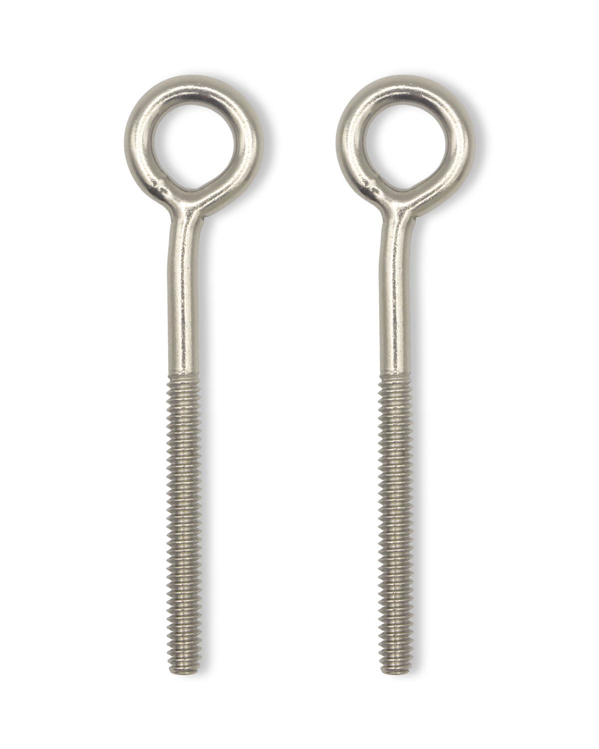 IMSCREWS Eye Bolts - 304 Stainless Steel #10-24 x 3-Inch Eyebolts 10 Pcs