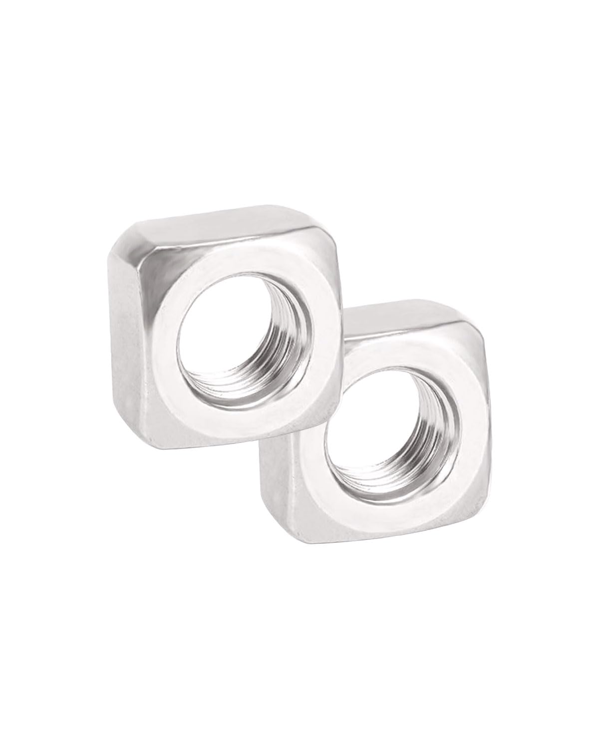 M12-1.75 Square Nuts - IMScrews 304 Stainless Steel Square Nuts - Durable Fasteners for Home Repairs and Professional Engineering Pack of 5