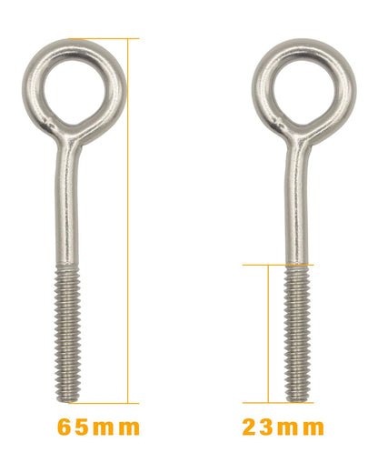 304 Stainless Steel Eye Bolts #10-24, 4.0x18x65mm, Pack of 50 ¨C Heavy Duty, Rust-Resistant, for Industrial, Marine, and Outdoor Applications by IMSCREWS - image 2