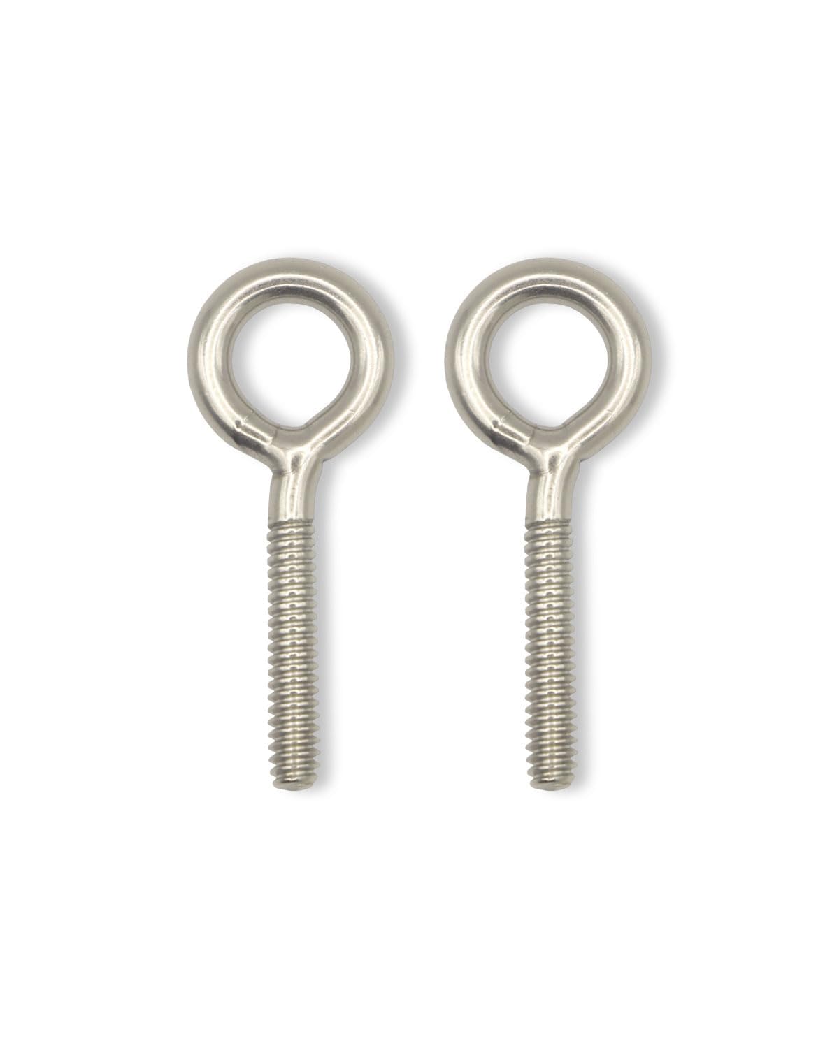 IMScrews Eye Bolts #10-24 x 46mm, 304 Stainless Steel, Half Thread, 4.0mm Coil, 18mm Ring Diameter, Total Length 46mm, Pack of 50