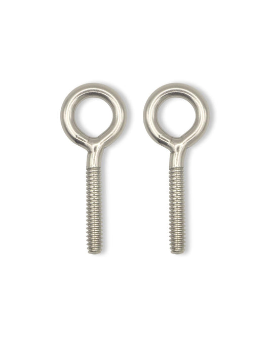 IMScrews Eye Bolts #10-24 x 46mm, 304 Stainless Steel, Half Thread, 4.0mm Coil, 18mm Ring Diameter, Total Length 46mm, Pack of 50