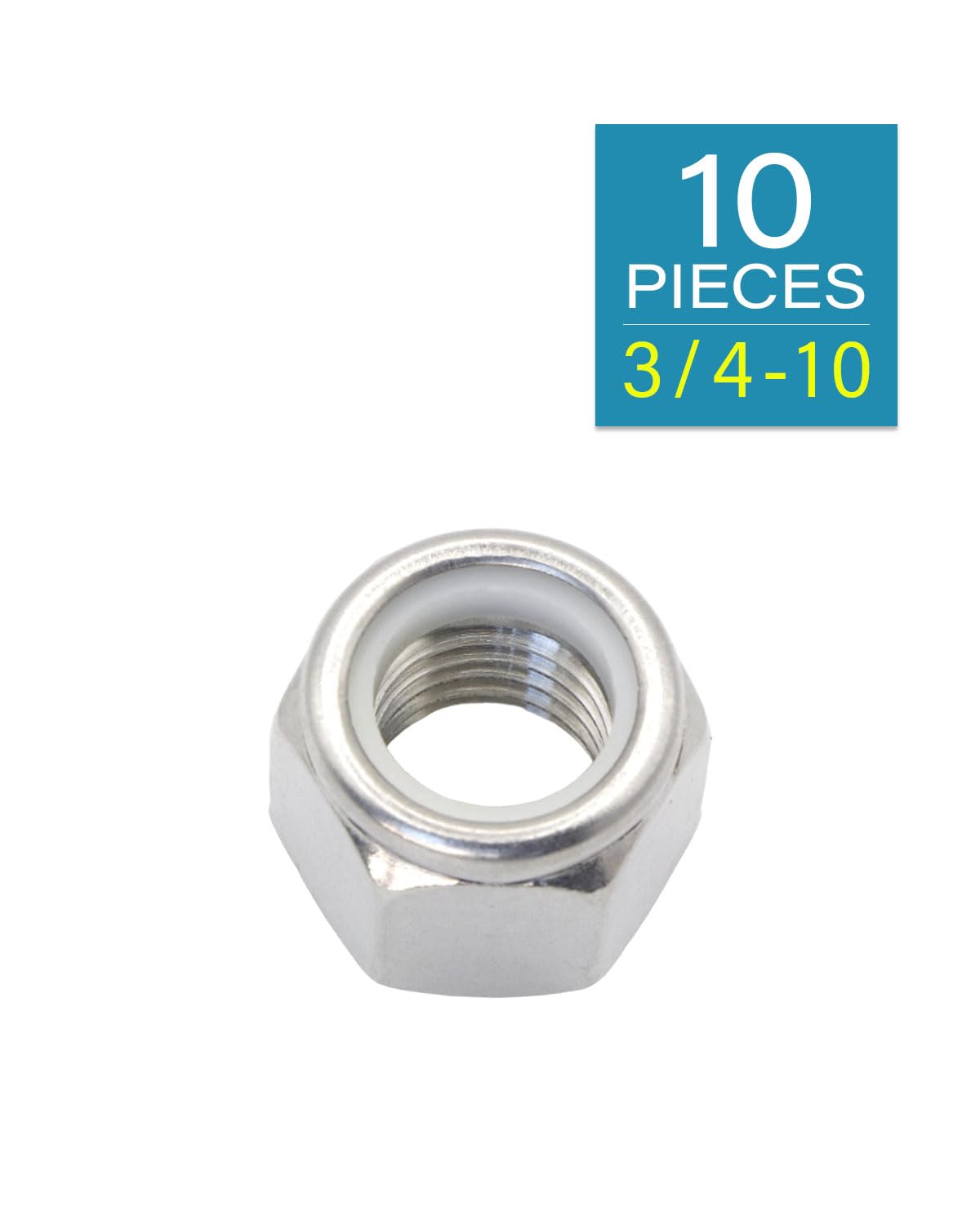 3/4-10 Locknuts - IMScrews 304 Stainless Steel Hardware Locknuts - Durable and Rust-Resistant Fasteners for Home Repairs and Professional Projects Pack of 10 - image 2