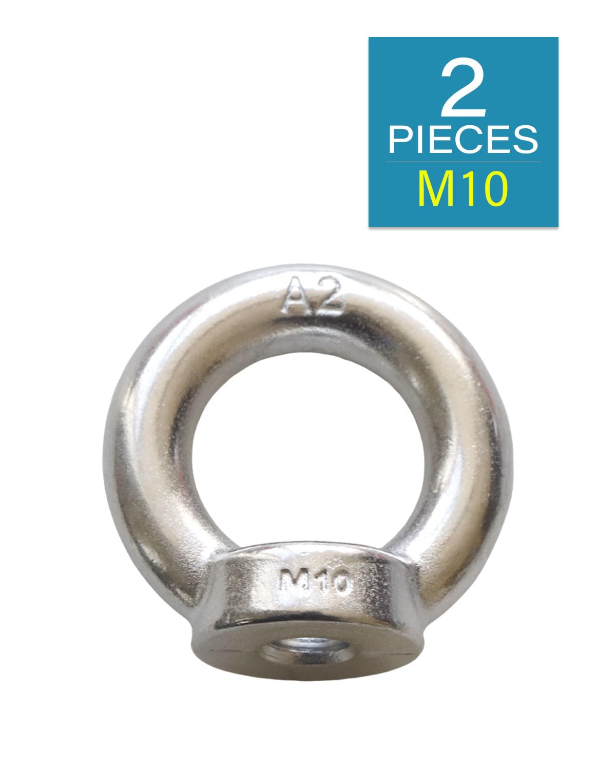 M10-1.5 Eye Nuts - IMScrews 304 Stainless Steel Eye Nuts - Resilient Hardware for Home Repairs and Professional Projects Pack of 2 - image 2