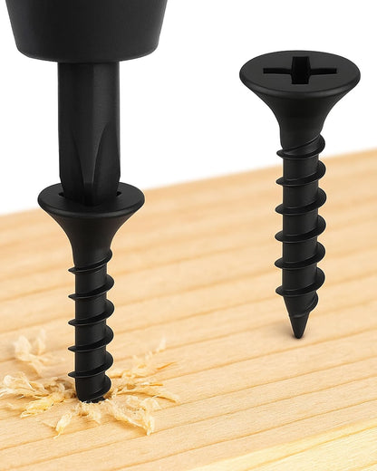 IMSCREWS #8 x 1/2" Short Black Wood Screws (25 Pack), 304 Stainless Steel Flat Head Phillips, Heavy Duty Fasteners for Kick Plates, Thin Metal & Brackets ¡ª Matte Black - image 5