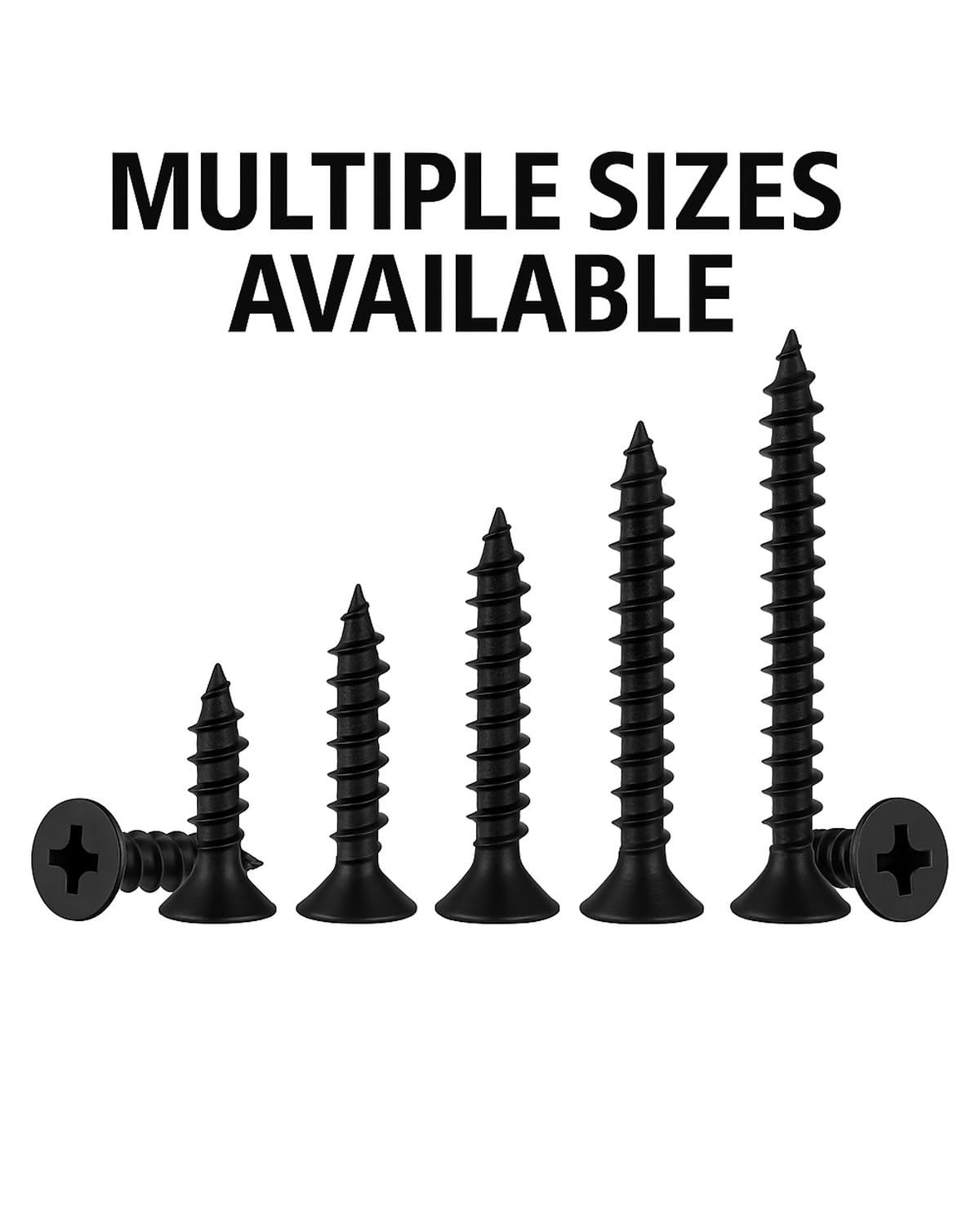 IMSCREWS #6 x 1" Black Wood Screws (50 Pack), 304 Stainless Steel Flat Head Phillips, All-Purpose Self Tapping Fasteners for Door Latches, Strike Plates & Wall Anchors ¡ª Matte Black - image 4